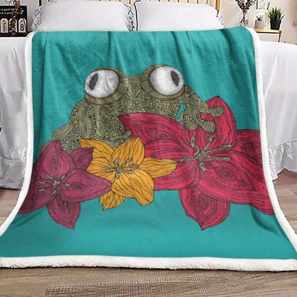 Mandala Frog Fleece Blanket Sherpa Blanket