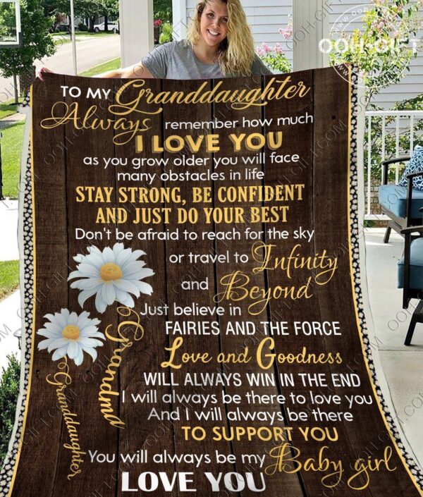 Granddaughter Love Goodness Fleece Blanket Sherpa Blanket