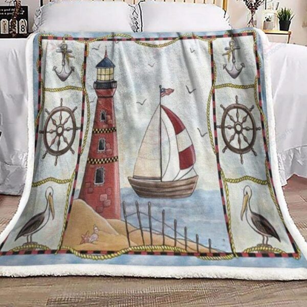 Nautical Fleece Blanket Sherpa Blanket