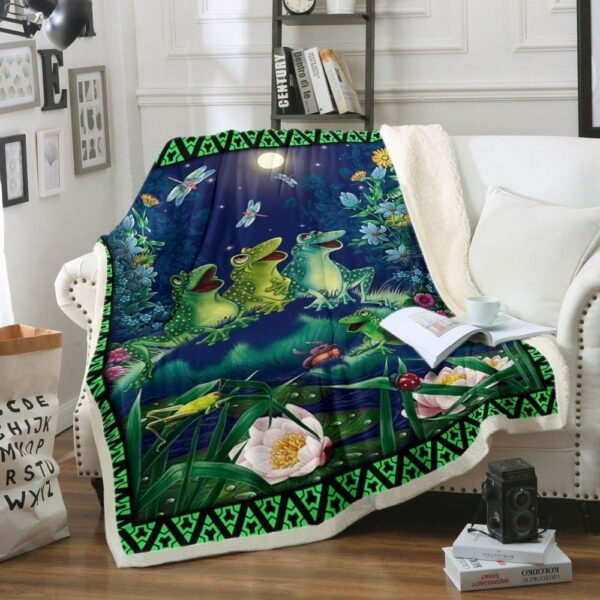 Frog Fleece Blanket Sherpa Blanket