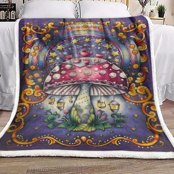 Mushroom Fleece Blanket Sherpa Blanket