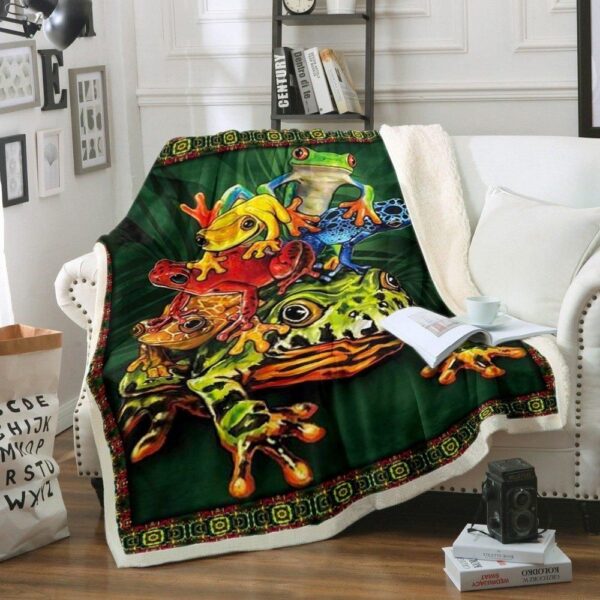 Frog Fleece Blanket Sherpa Blanket