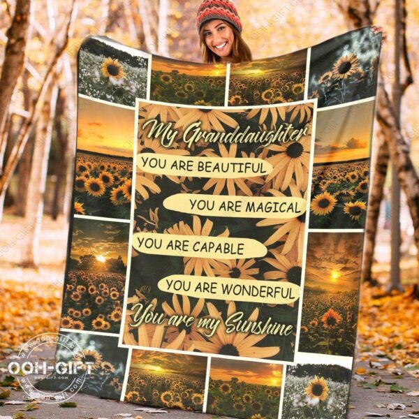 Granddaughter You Are Wonderful Fleece Blanket Sherpa Blanket