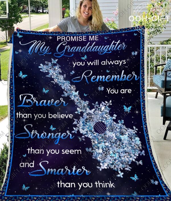 Promise Me My Granddaughter Fleece Blanket Sherpa Blanket