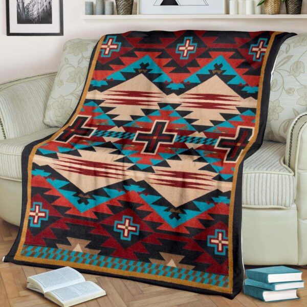 United Tribes Pattern Native American Fleece Blanket Sherpa Blanket