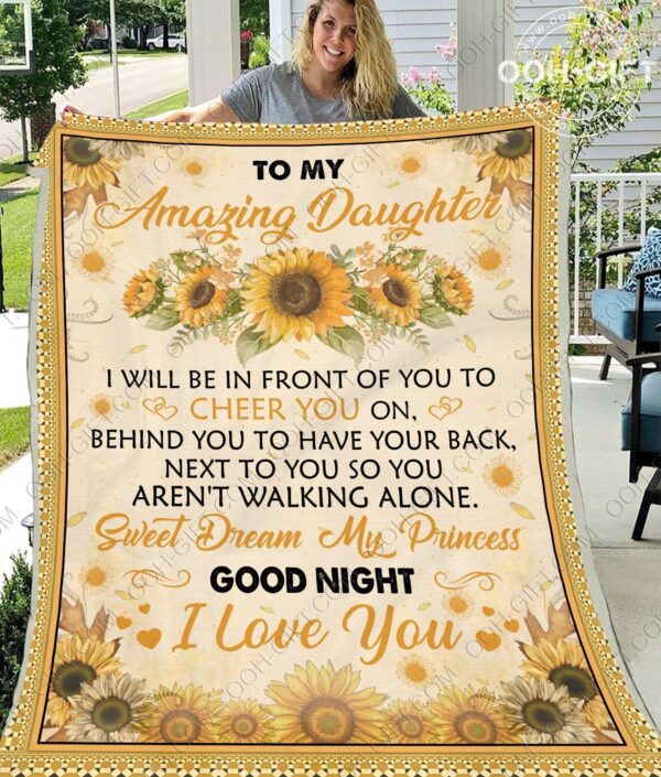Daughter I Love You Fleece Blanket Sherpa Blanket