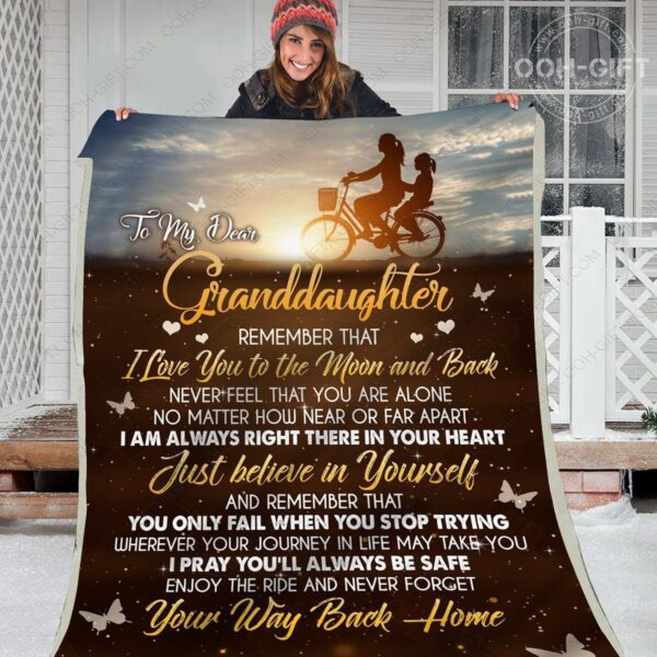 Granddaughter Im Always Here Fleece Blanket Sherpa Blanket