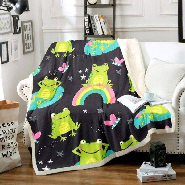 Frog Cute Fleece Blanket Sherpa Blanket