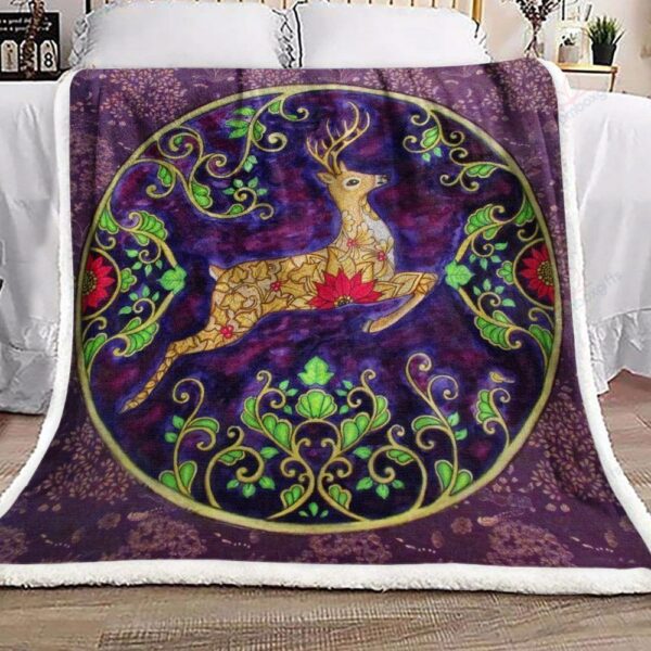 Reindeer Fleece Blanket Sherpa Blanket