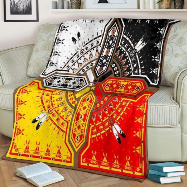 Medicine Wheels Native American Pride Fleece Blanket Sherpa Blanket