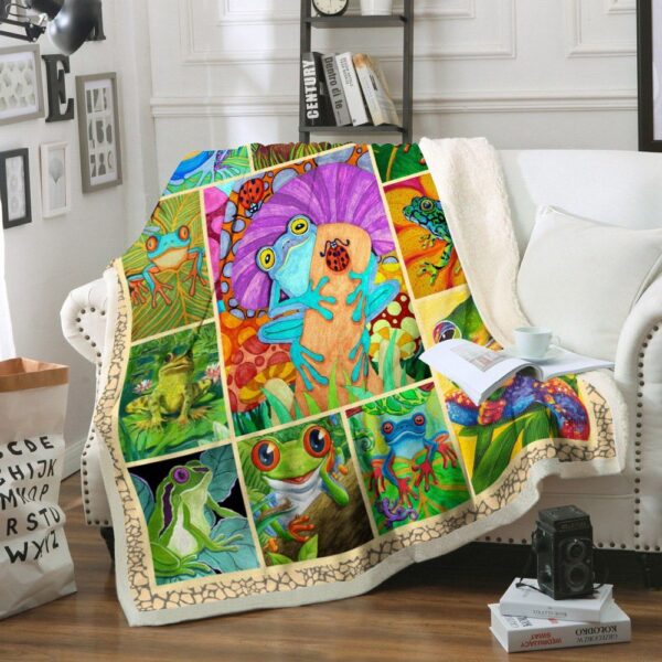 Frog Fleece Blanket Sherpa Blanket