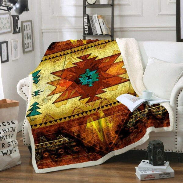 Native American Fleece Blanket Sherpa Blanket