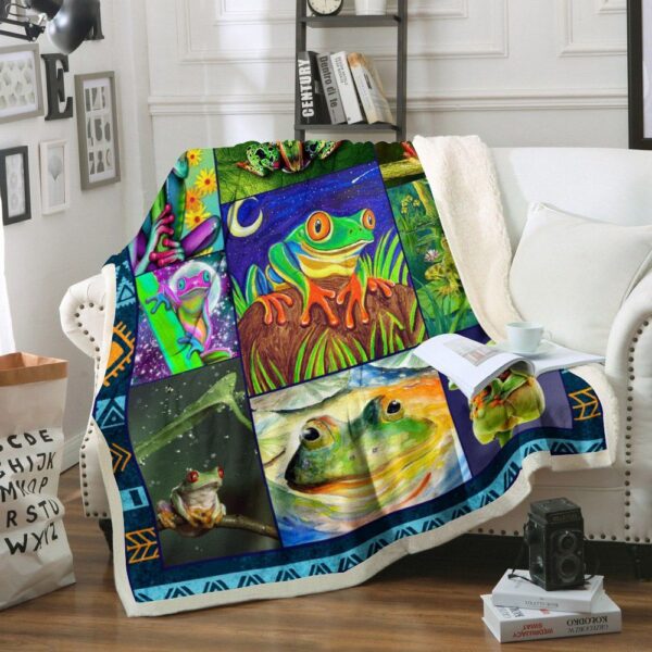 Frog Fleece Blanket Sherpa Blanket