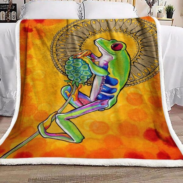 Frog Fleece Blanket Sherpa Blanket