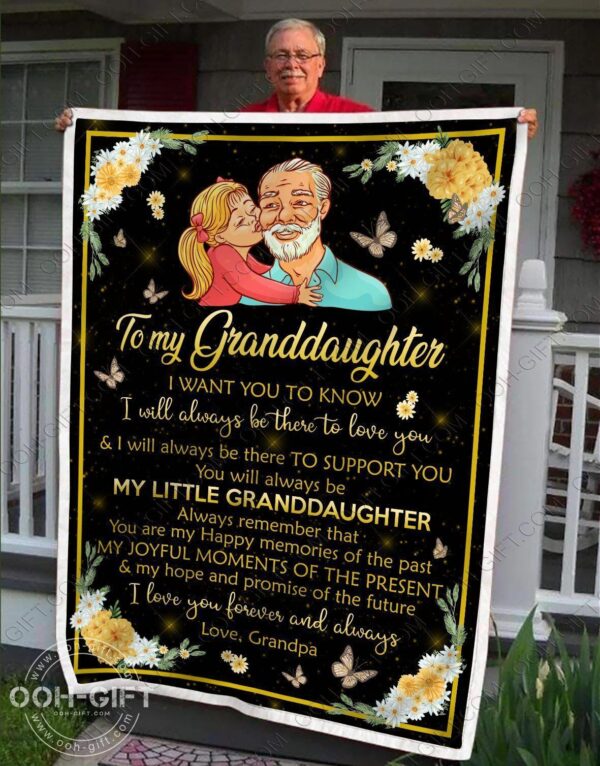 Granddaughter Grandpa And Granddaughter Fleece Blanket Sherpa Blanket