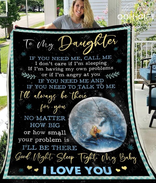 Daughter Good Night My Baby Fleece Blanket Sherpa Blanket