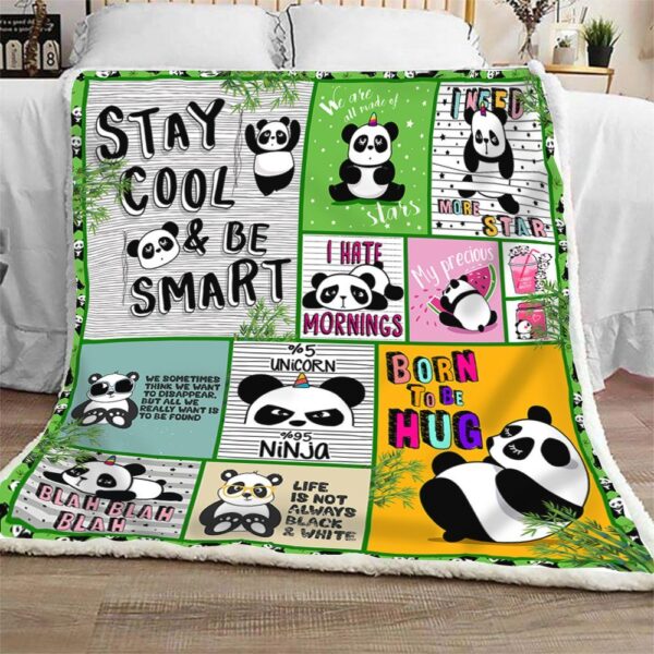 Cute Panda Fleece Blanket Sherpa Blanket