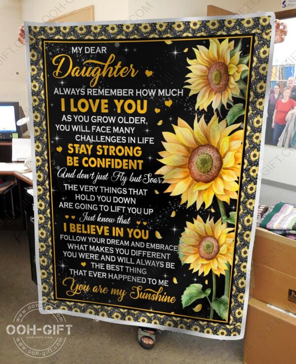 Daughter You Are My Sunshine Fleece Blanket Sherpa Blanket