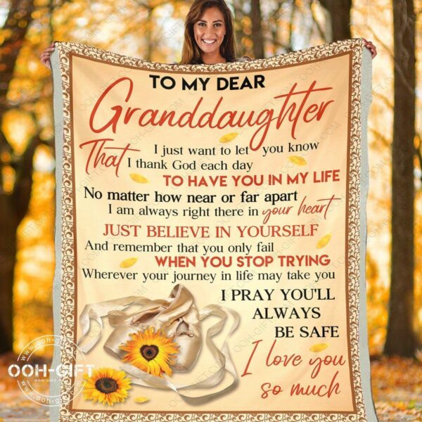 Granddaughter Thank God To Have You Fleece Blanket Sherpa Blanket