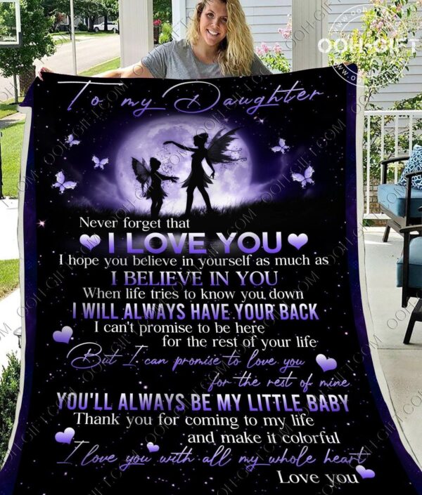 Daughter Love You Fleece Blanket Sherpa Blanket
