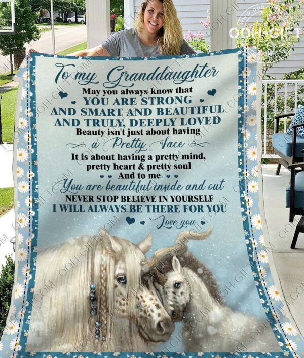 Granddaughter Youre Beautiful Inside And Outside Fleece Blanket Sherpa Blanket