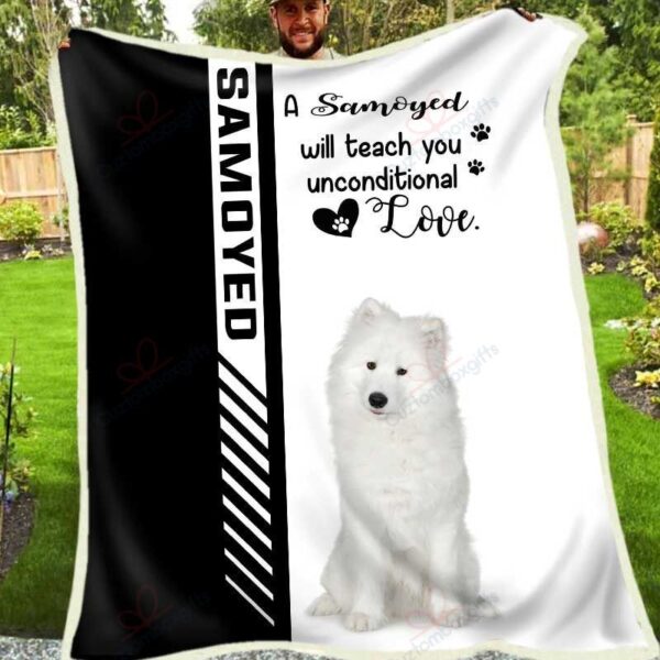 Samoyed Fleece Blanket Sherpa Blanket