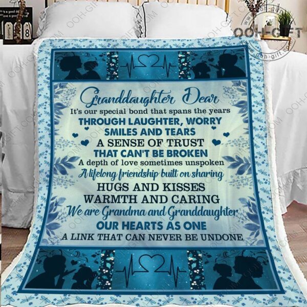 Granddaughter Our Hearts As One Fleece Blanket Sherpa Blanket