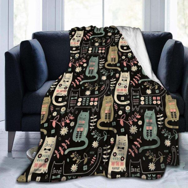 Cat Folk Fleece Blanket Sherpa Blanket