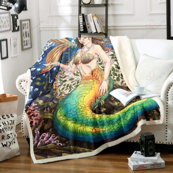 Mermaid Fleece Blanket Sherpa Blanket