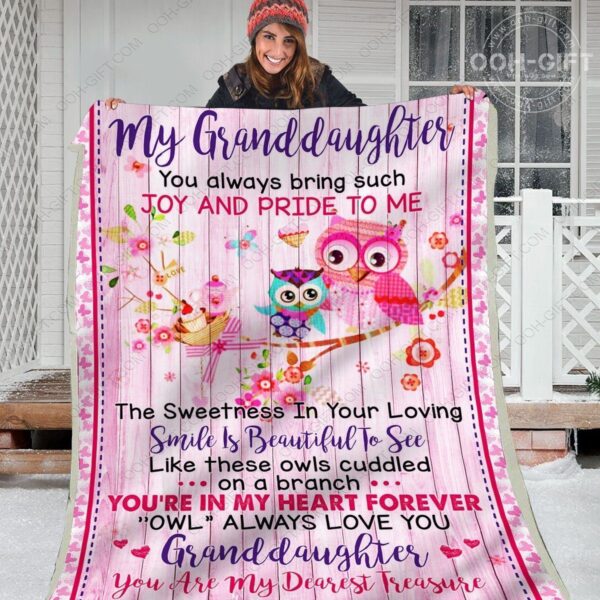 Granddaughter My Dearest Treasure Fleece Blanket Sherpa Blanket
