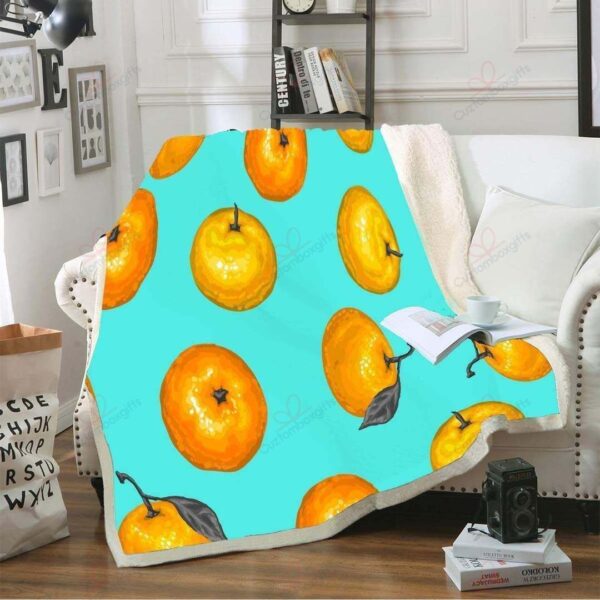 Oranges Fleece Blanket Sherpa Blanket