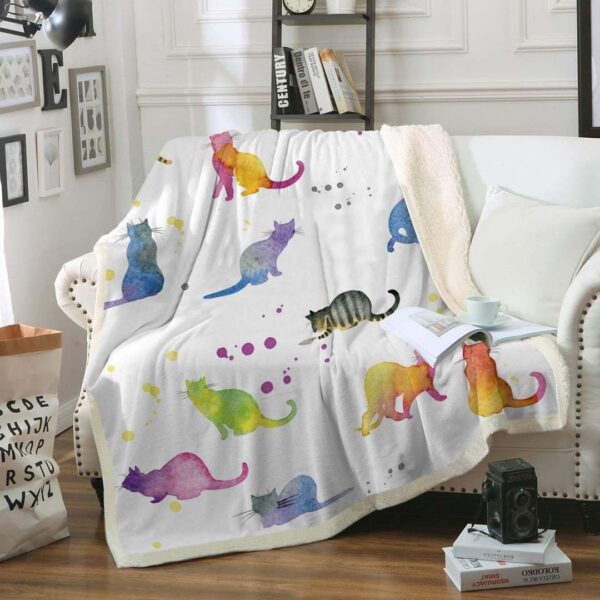 Cat Fleece Blanket Sherpa Blanket