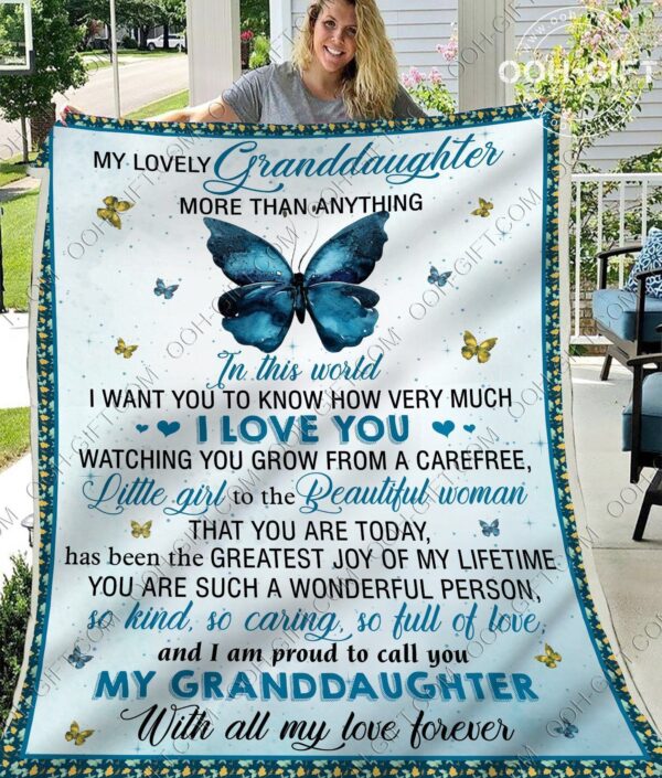 Granddaughter I Love You So Much Fleece Blanket Sherpa Blanket
