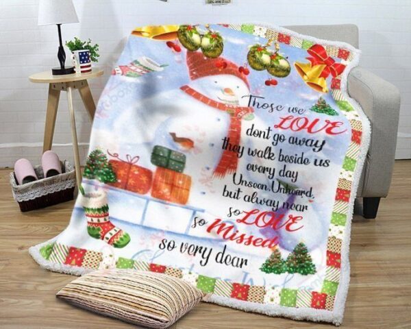 Snowman Fleece Blanket Sherpa Blanket
