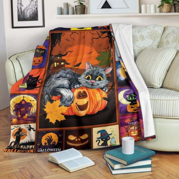Cats Pumkin Fleece Blanket Sherpa Blanket