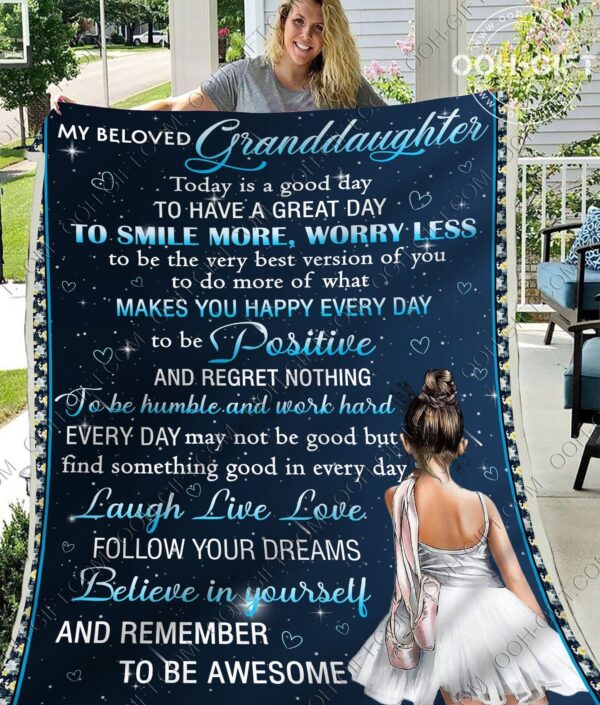 Granddaughter Laugh Live Love Fleece Blanket Sherpa Blanket