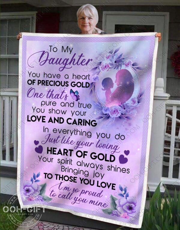 Daughter Your Heart Of Gold Fleece Blanket Sherpa Blanket