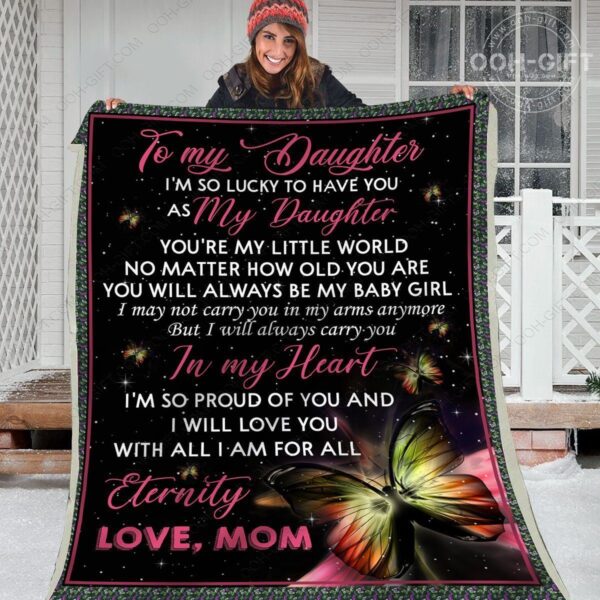 Daughter My Little World Fleece Blanket Sherpa Blanket