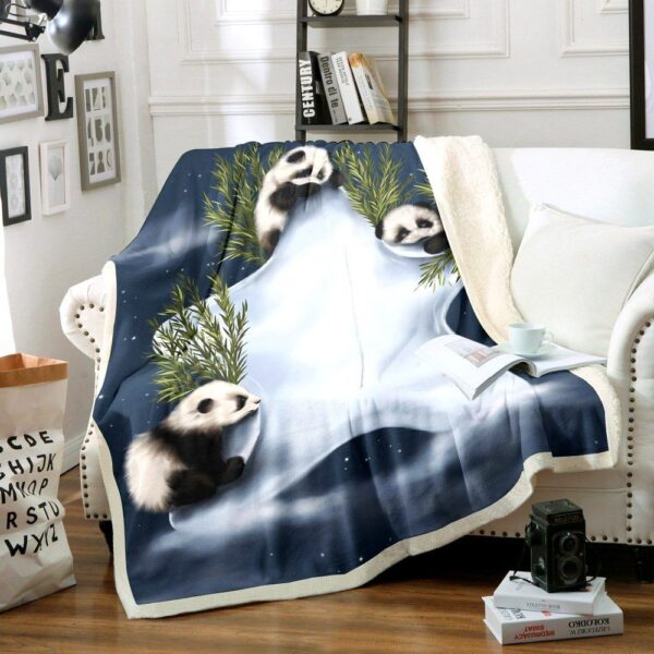 Giant Panda Fleece Blanket Sherpa Blanket