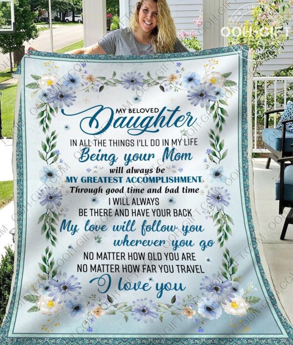 Daughter My Beloved Daughter Fleece Blanket Sherpa Blanket