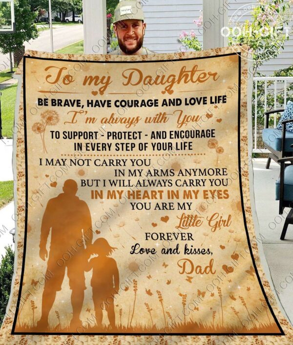 Daughter My Little Girl Fleece Blanket Sherpa Blanket