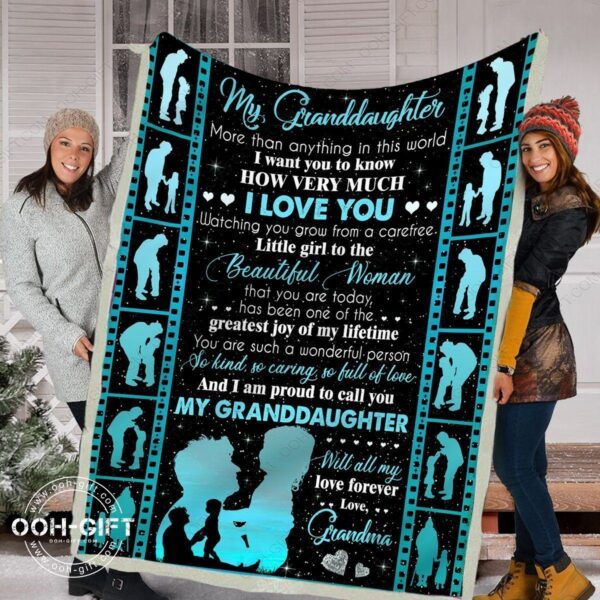 Granddaughter Greatest Joy Of My Lifetime Fleece Blanket Sherpa Blanket