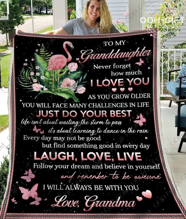 To My Granddaughter Fleece Blanket Sherpa Blanket