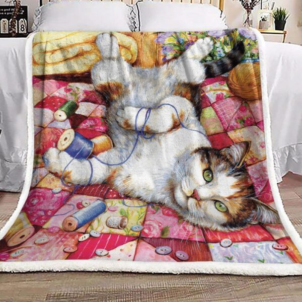 Cat Fleece Blanket Sherpa Blanket