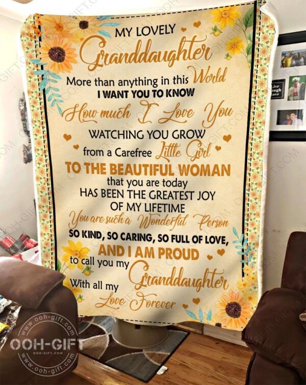 Granddaughter I Love You Fleece Blanket Sherpa Blanket