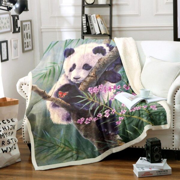 Panda Fleece Blanket Sherpa Blanket