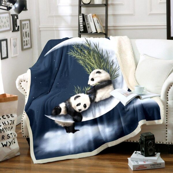 Giant Panda Fleece Blanket Sherpa Blanket