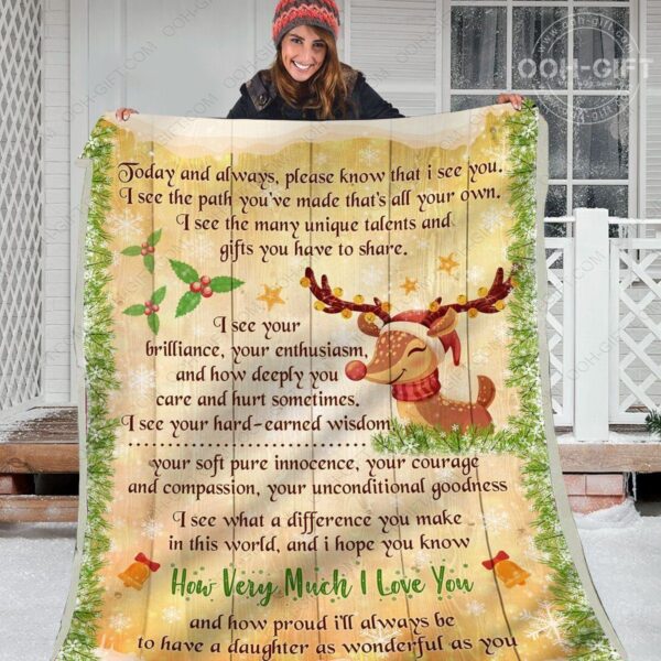 Daughter Today And Always Fleece Blanket Sherpa Blanket