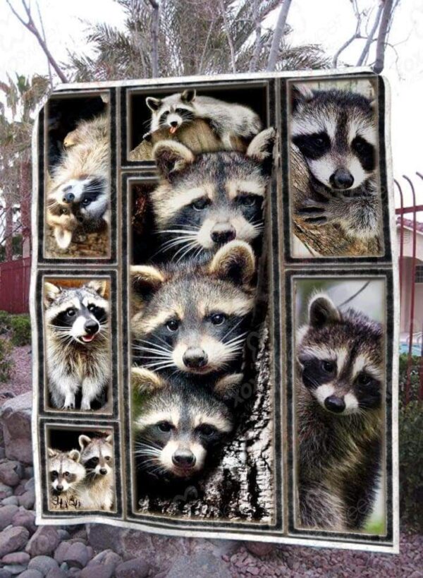 Raccoon Fleece Blanket Sherpa Blanket