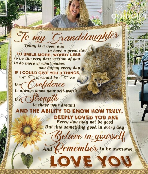 Granddaughter Remember To Be Awesome Fleece Blanket Sherpa Blanket